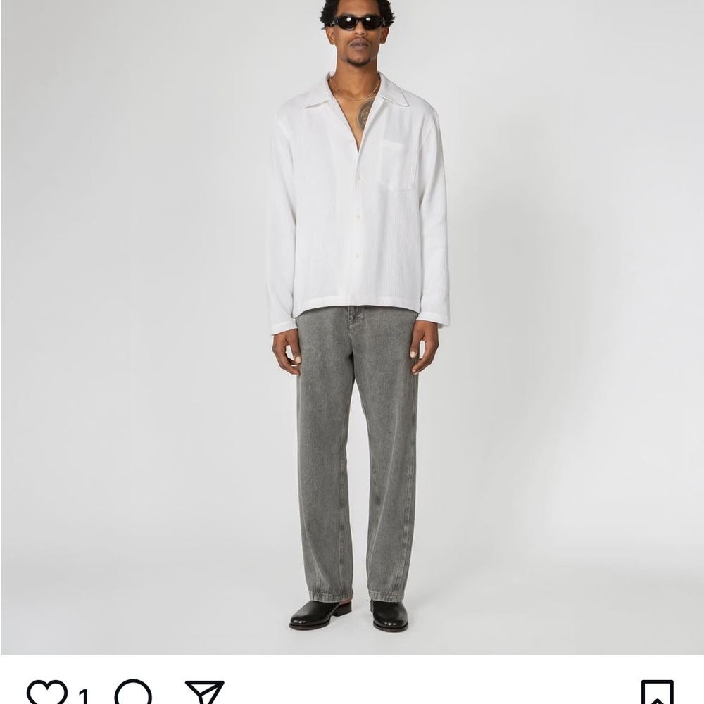 Shades of Grey White Long Sleeve Shirt